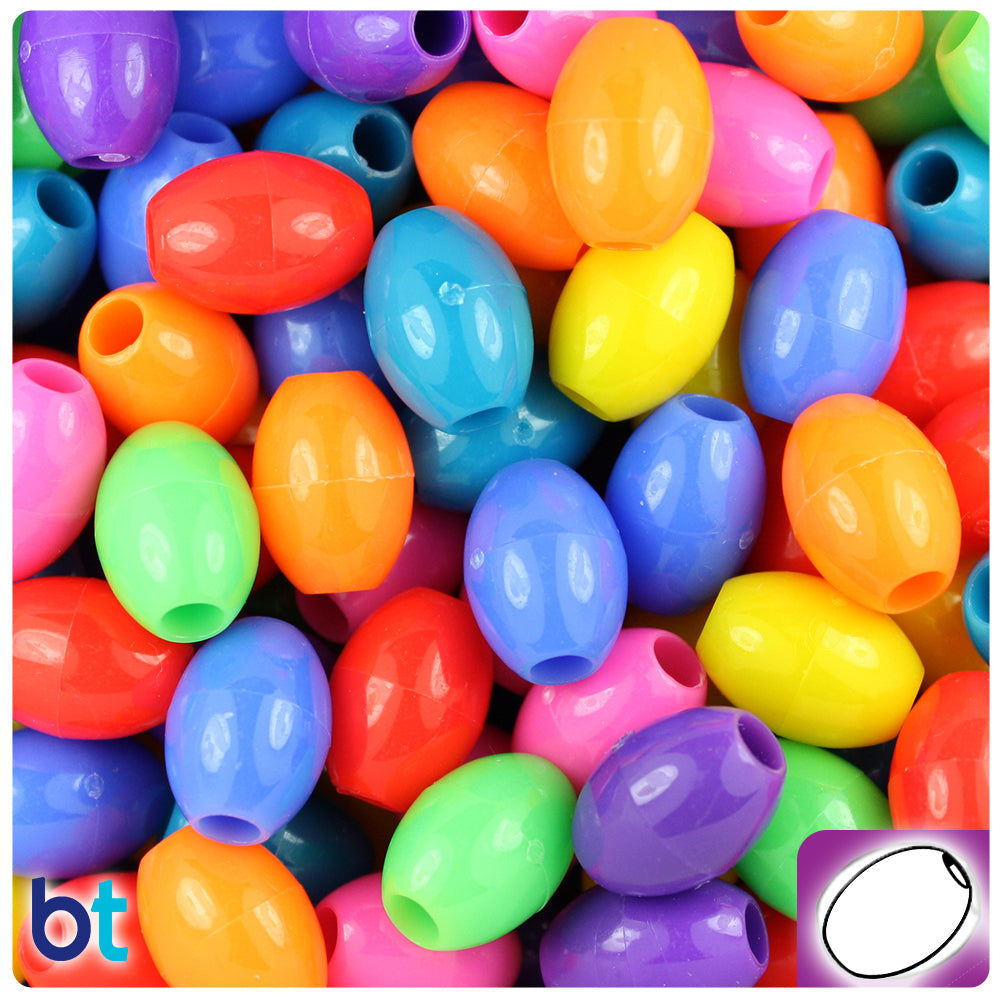 Circus Mix Opaque 14mm Oval Pony Beads (200pcs)