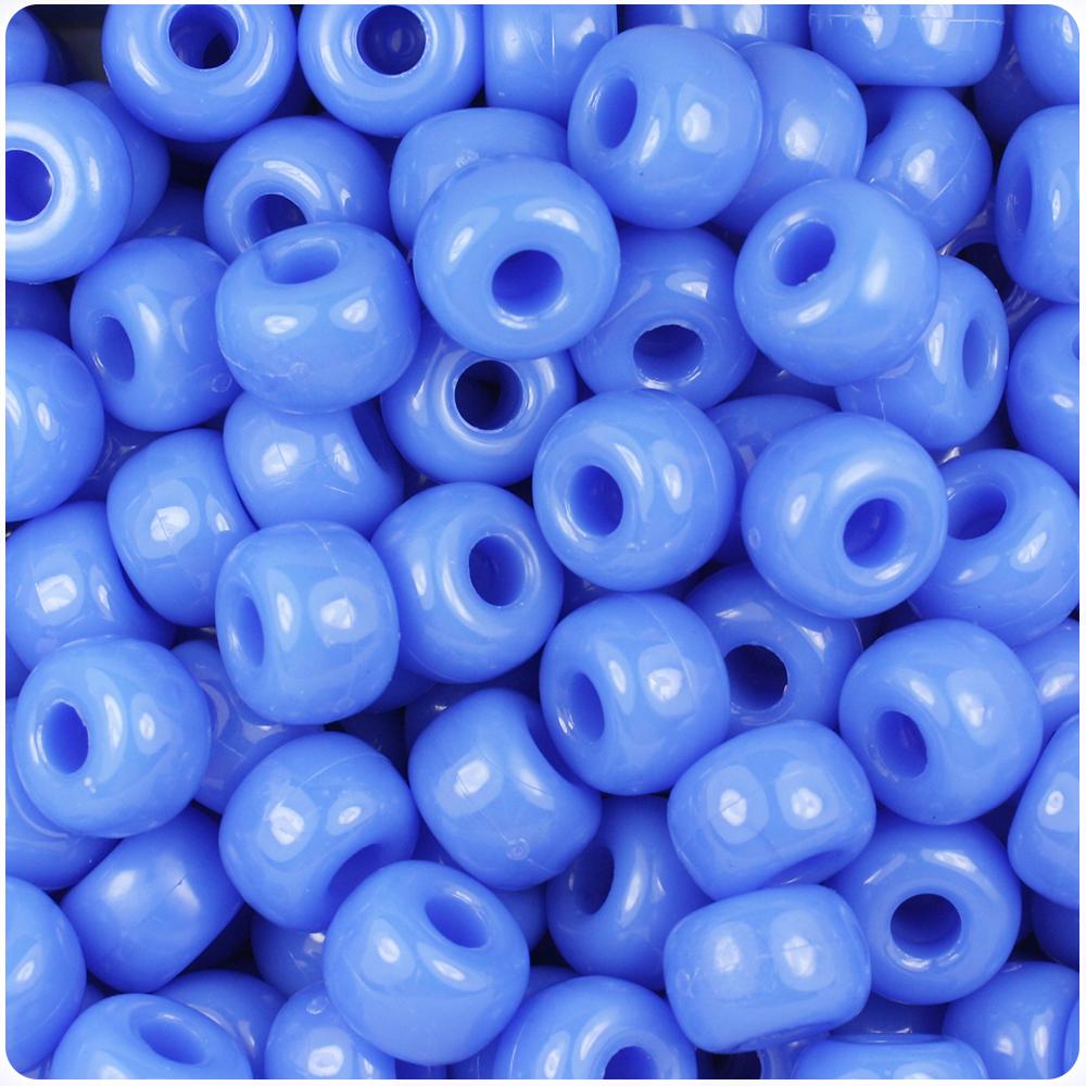 Periwinkle Opaque 11mm Large Barrel Pony Beads (50pcs)