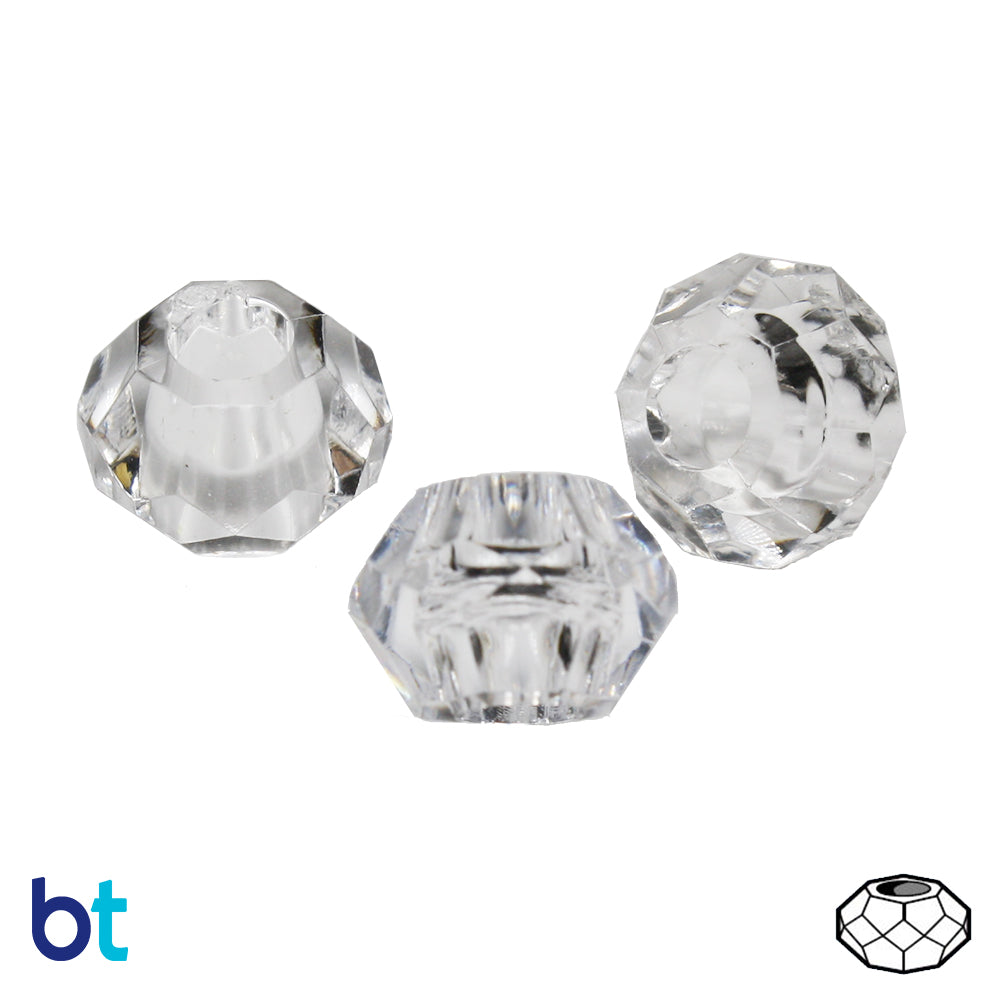 Crystal Transparent 10mm Squatty Bicone Plastic Beads (30pcs)