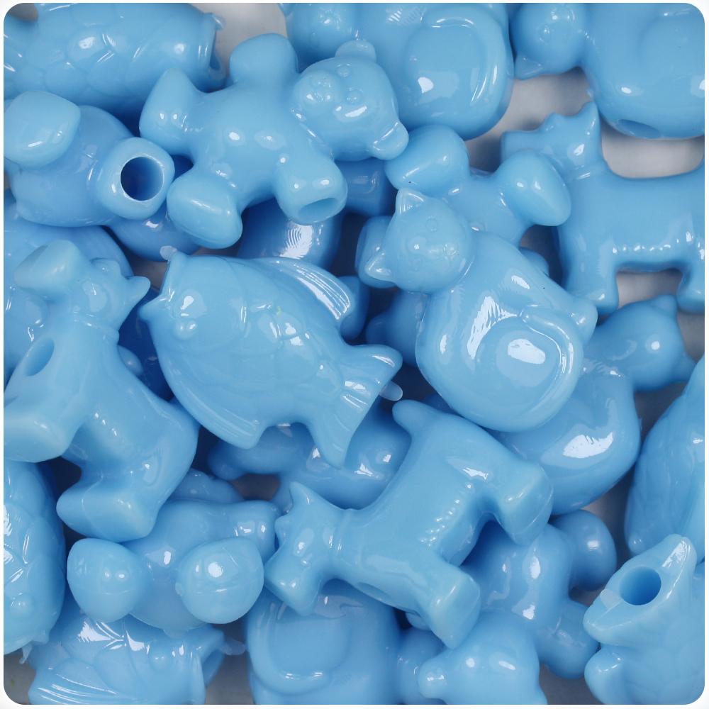 Baby Blue Opaque Pet Parade Pony Beads (8pcs)