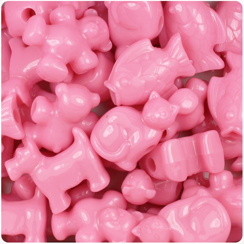 Baby Pink Opaque Pet Parade Pony Beads (8pcs)
