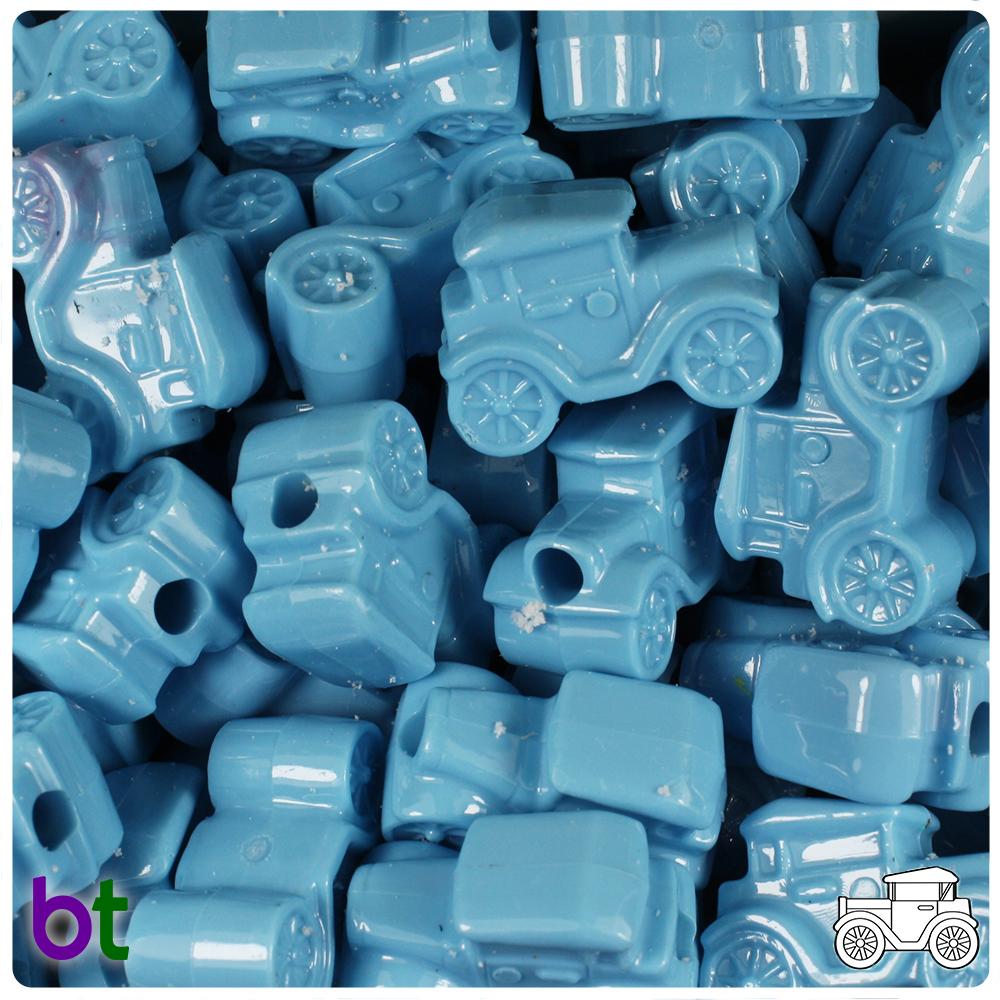 Baby Blue Opaque 25mm Car Pony Beads (8pcs)