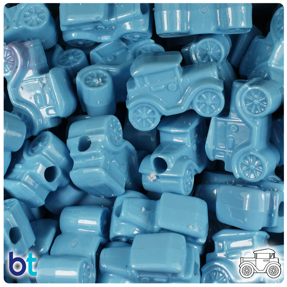 Baby Blue Opaque 25mm Car Pony Beads (24pcs)