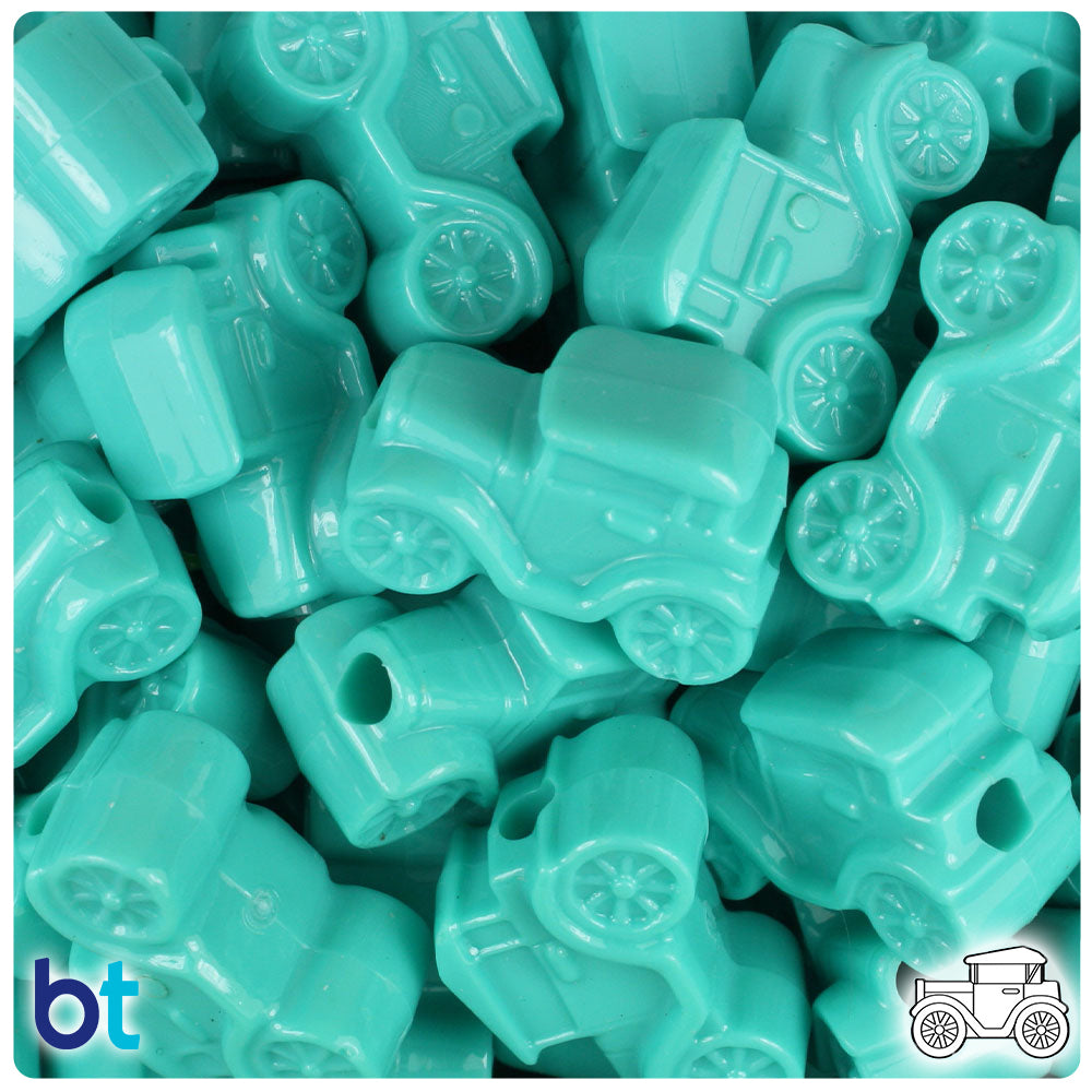 Light Turquoise Opaque 25mm Car Pony Beads (24pcs)