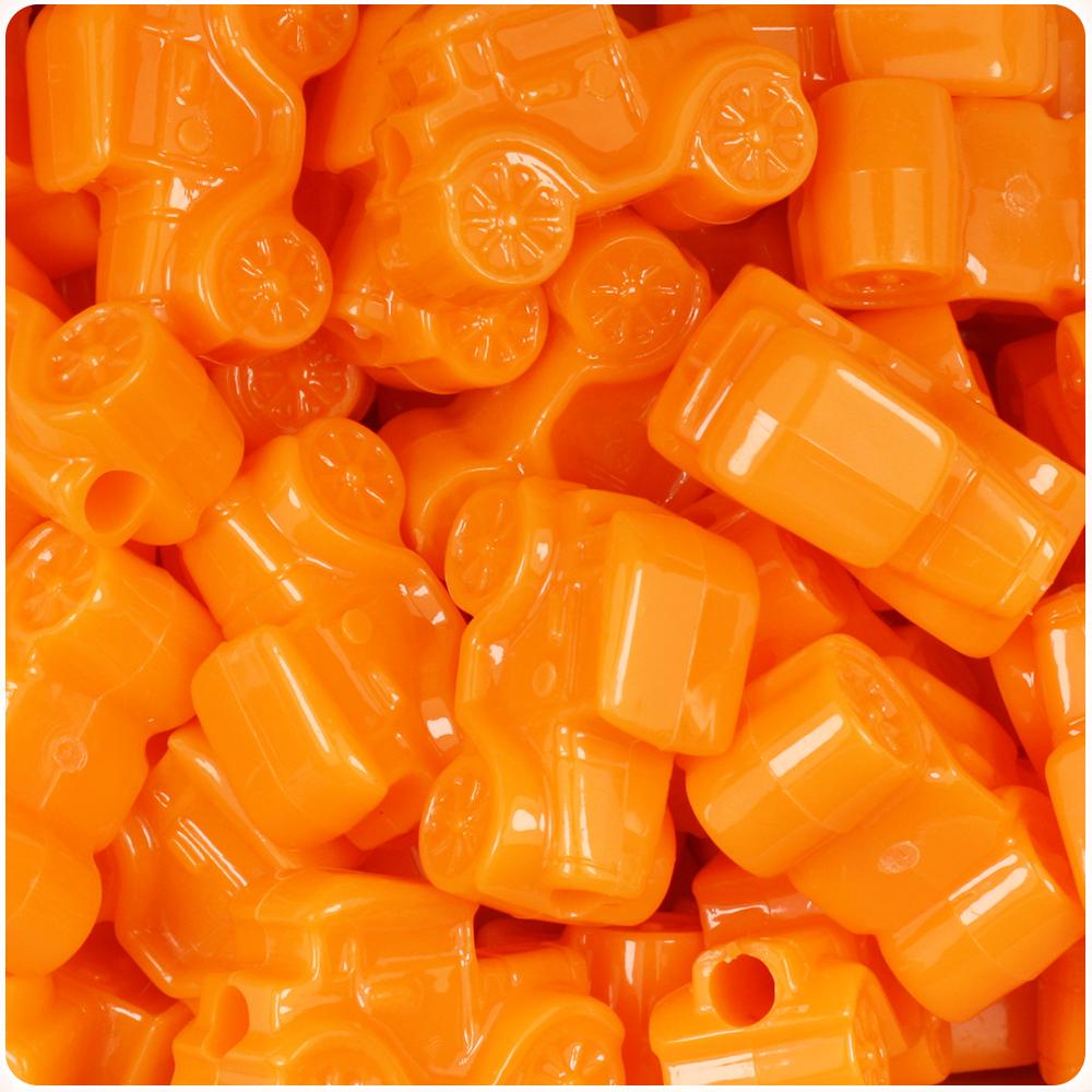 Orange Opaque 25mm Car Pony Beads (8pcs)