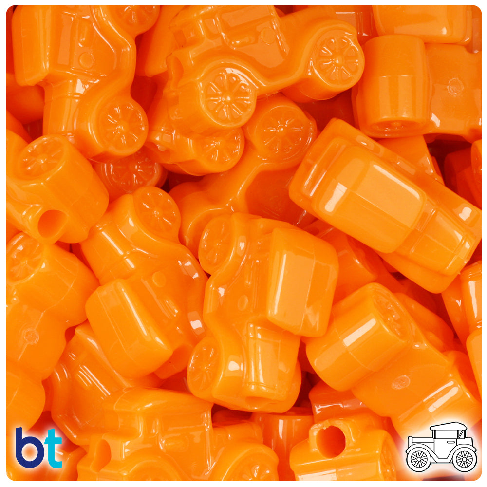 Orange Opaque 25mm Car Pony Beads (24pcs)