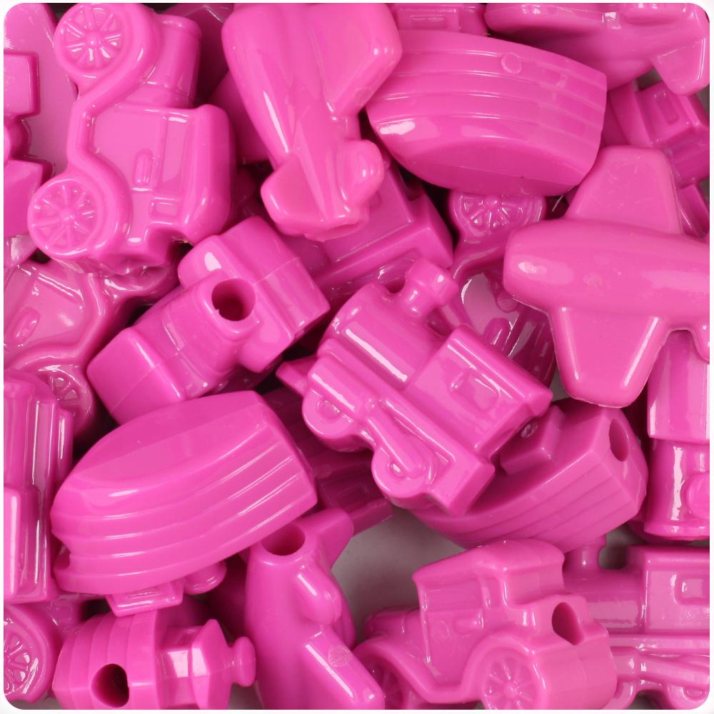 Dark Pink Opaque Mini Mobile Pony Beads (8pcs)