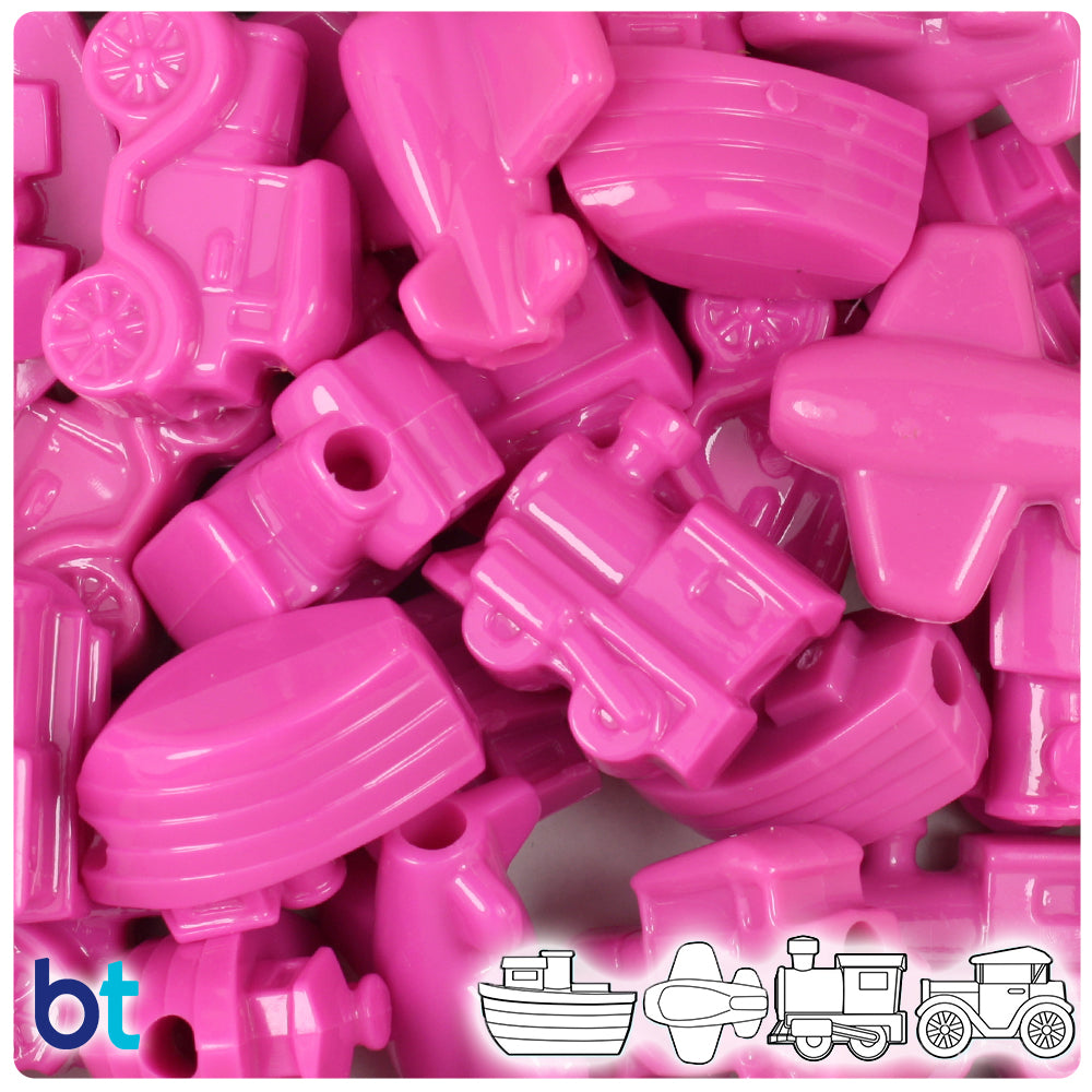 Dark Pink Opaque Mini Mobile Pony Beads (2oz)