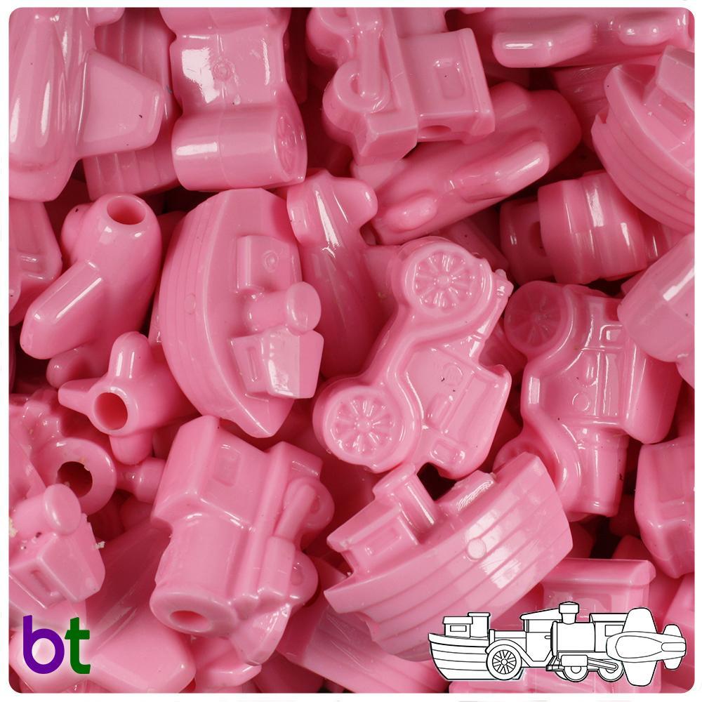 Baby Pink Opaque Mini Mobile Pony Beads (8pcs)