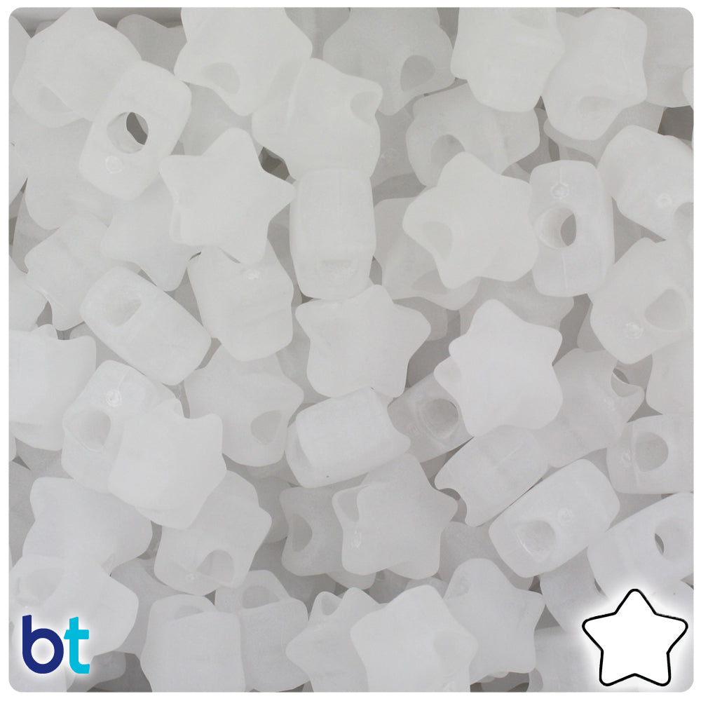 Ice Frosted 13mm Star Pony Beads (250pcs)