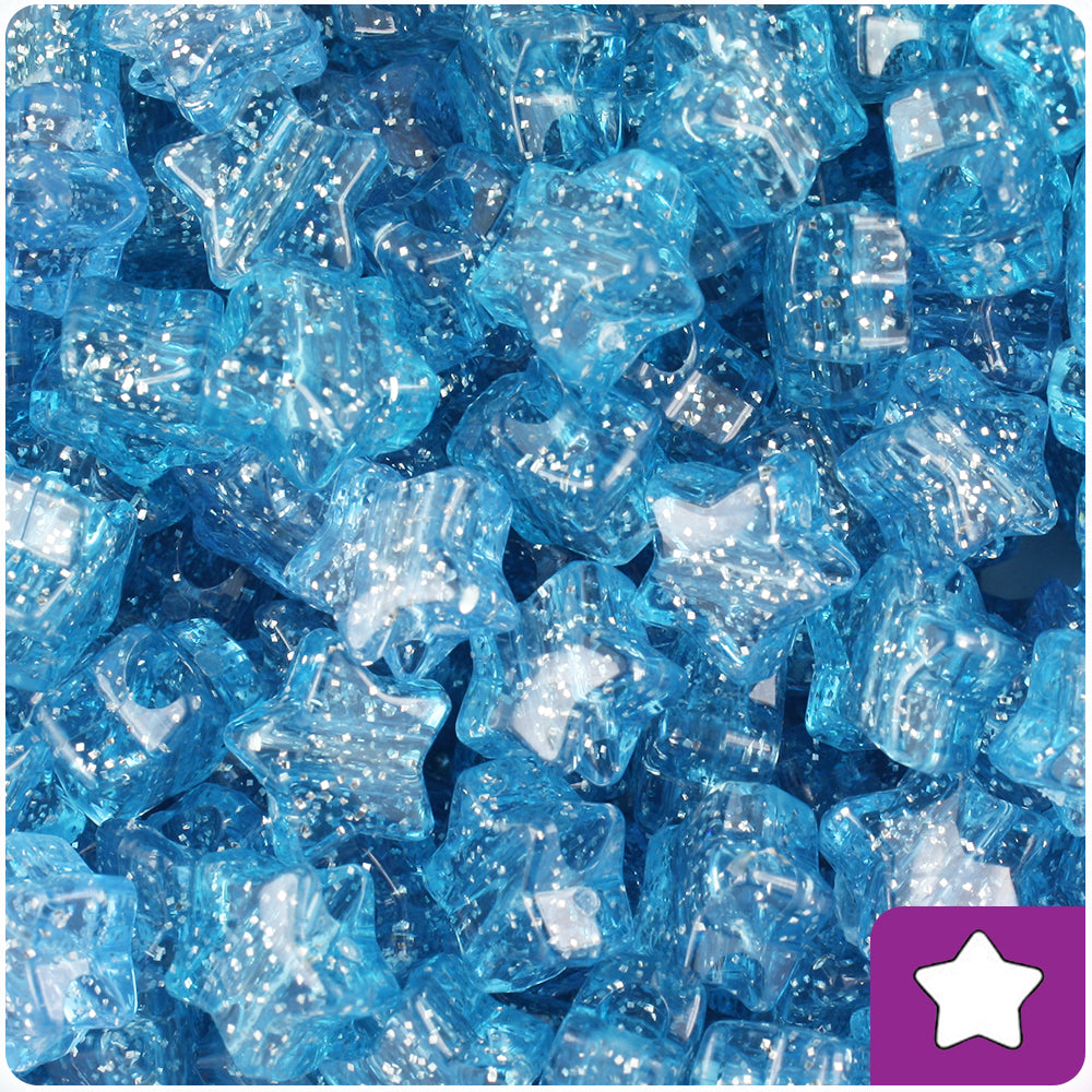 Wholesale Case 13mm Star Pony Beads - Sparkle
