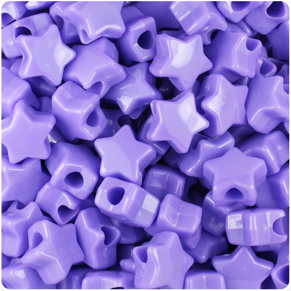 Lilac Opaque 13mm Star Pony Beads (50pcs)