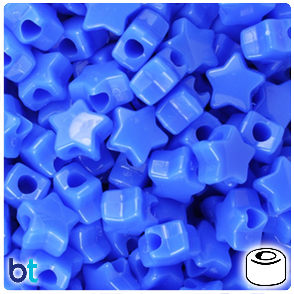 Periwinkle Opaque 13mm Star Pony Beads (50pcs)