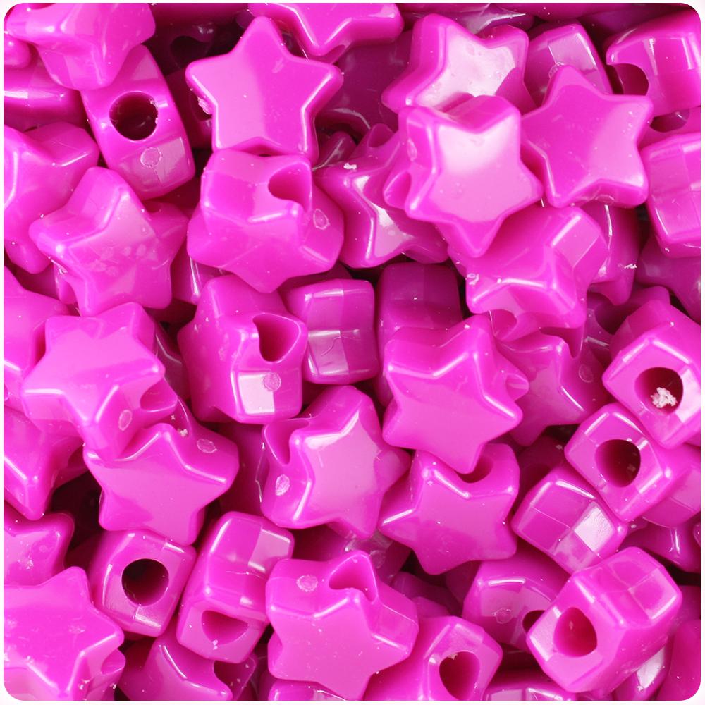 Mulberry Opaque 13mm Star Pony Beads (50pcs)