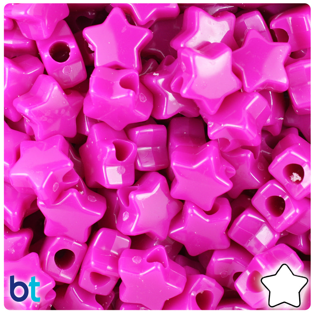 Mulberry Opaque 13mm Star Pony Beads (250pcs)