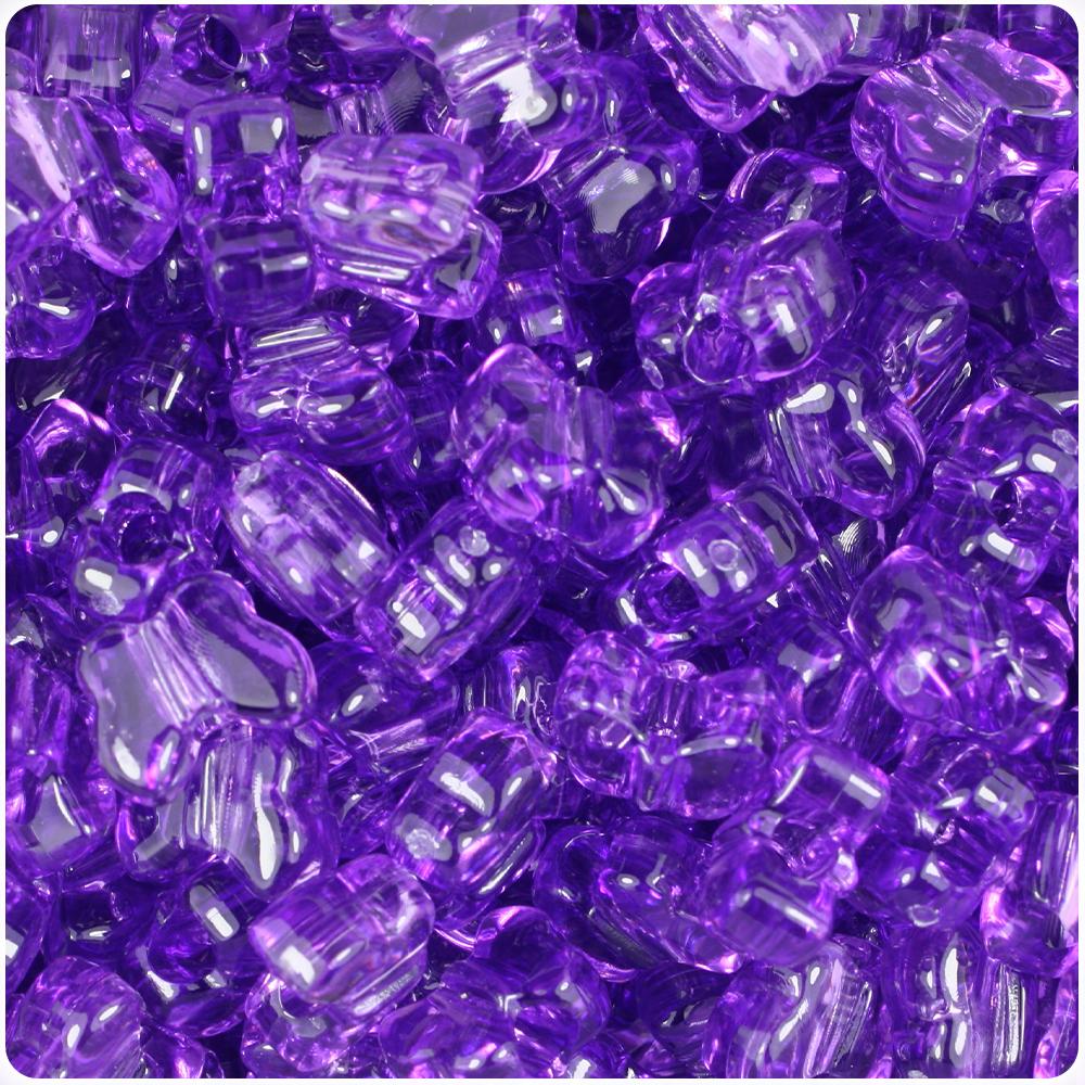 Amethyst Transparent 13mm Butterfly Pony Beads (50pcs)