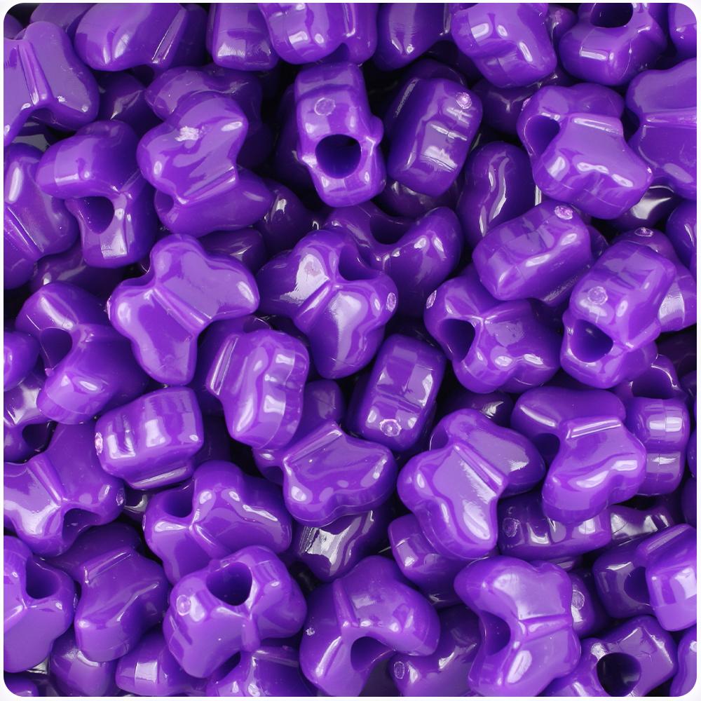 Plum Neon Bright 13mm Butterfly Pony Beads (50pcs)