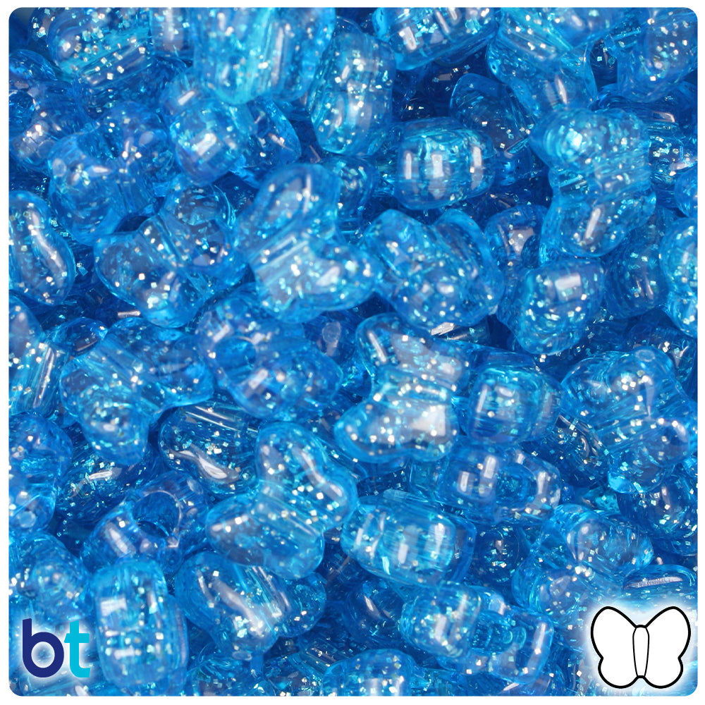 Royal Blue Sparkle 13mm Butterfly Pony Beads (250pcs)