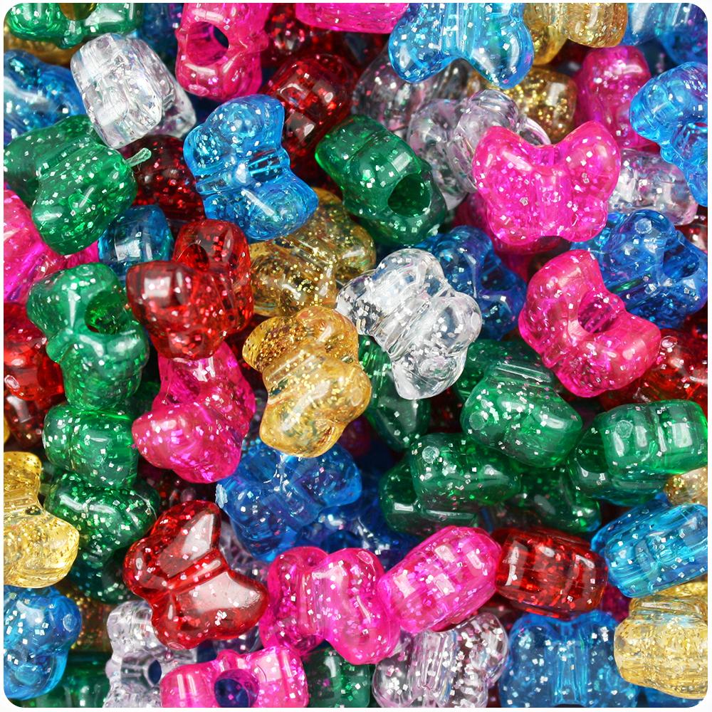 Classic Sparkle Mix 13mm Butterfly Pony Beads (50pcs)
