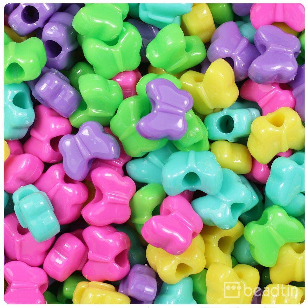 Candy Mix Opaque 13mm Butterfly Pony Beads (50pcs)