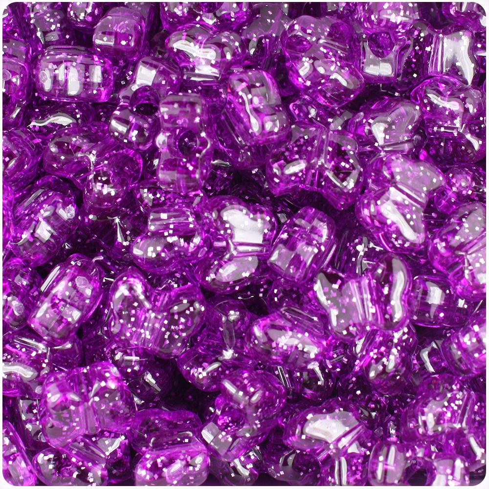 Lilac Sparkle 13mm Butterfly Pony Beads (50pcs)