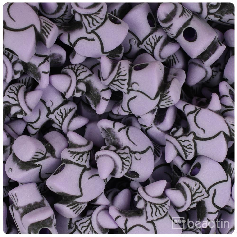 Lilac Antique 24mm Witch Pony Beads (8pcs)