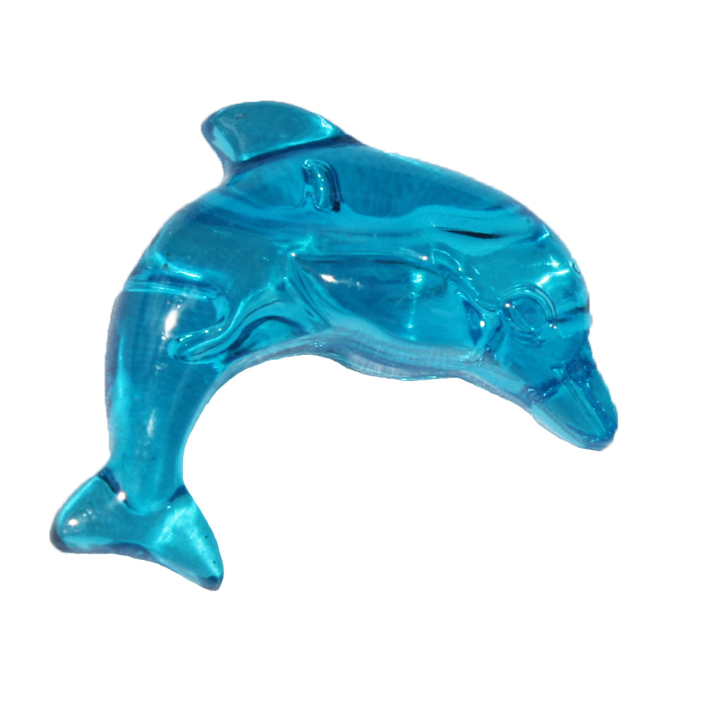 Turquoise Transparent 25mm Dolphin Pony Beads (24pcs)
