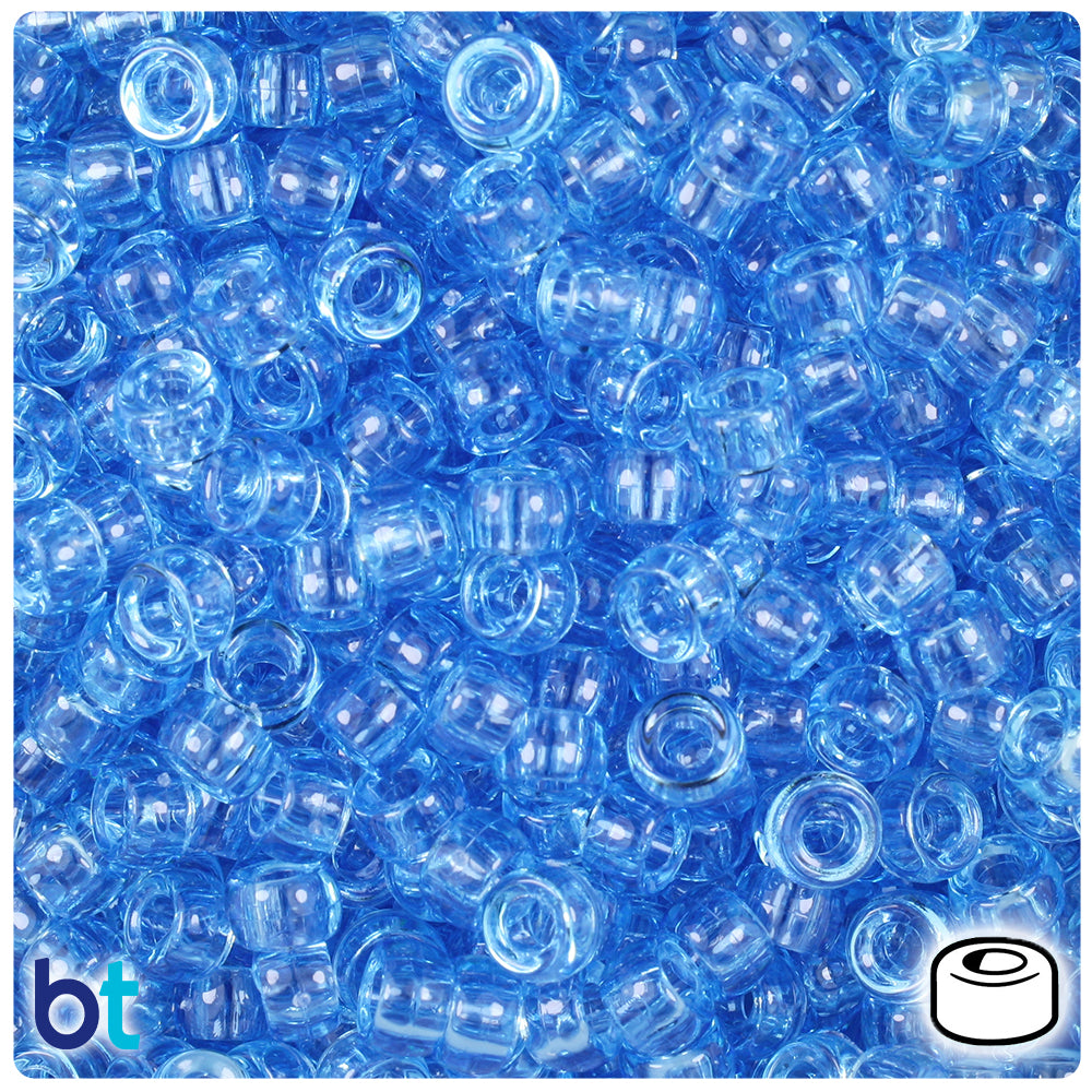 Light Sapphire Transparent 6.5mm Mini Barrel Pony Beads (1000pcs)