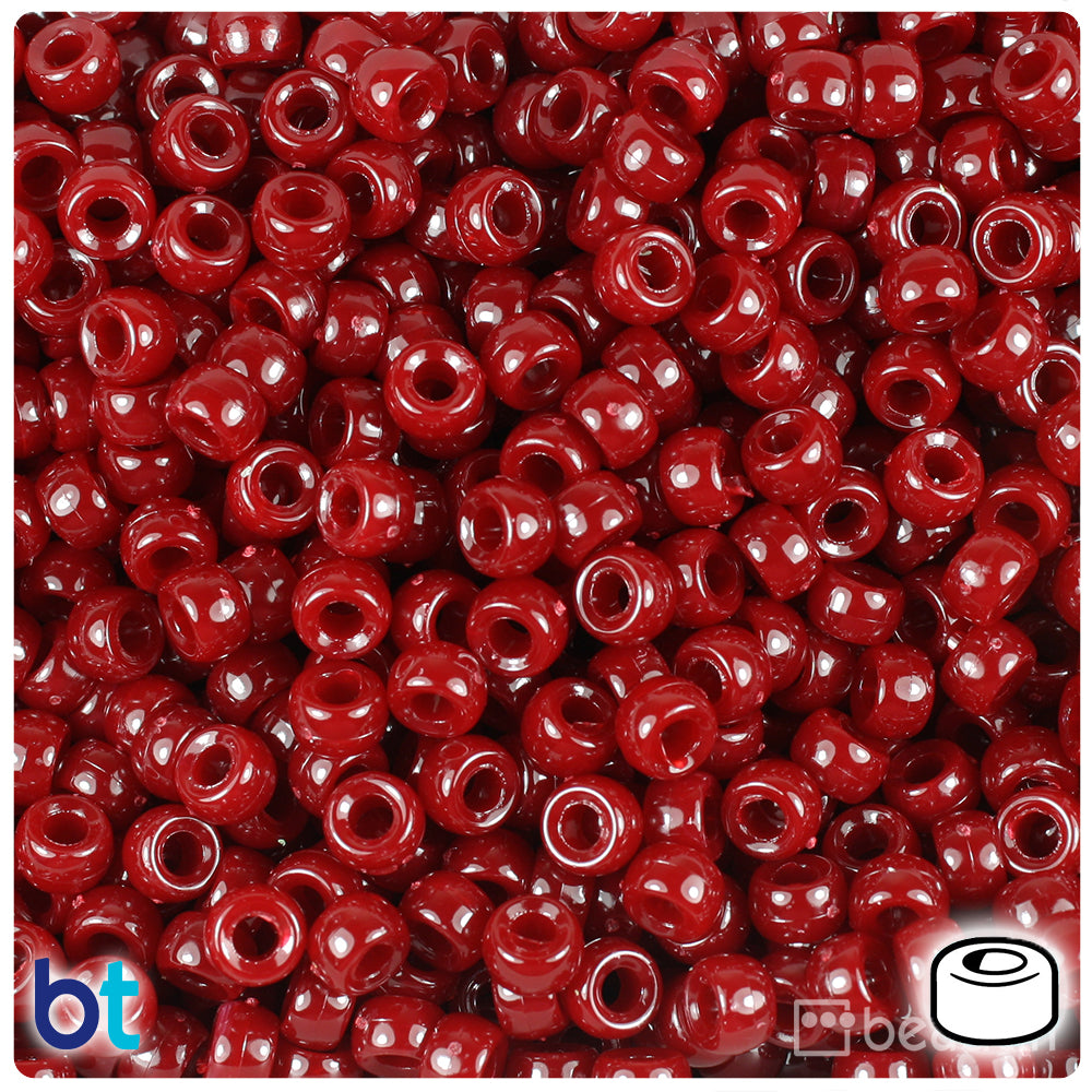 Cranberry Opaque 6.5mm Mini Barrel Pony Beads (1000pcs)