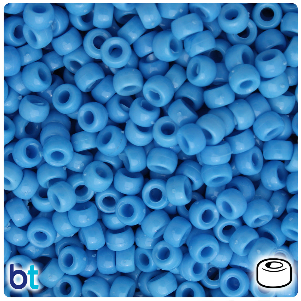 Powder Blue Opaque 6.5mm Mini Barrel Pony Beads (1000pcs)