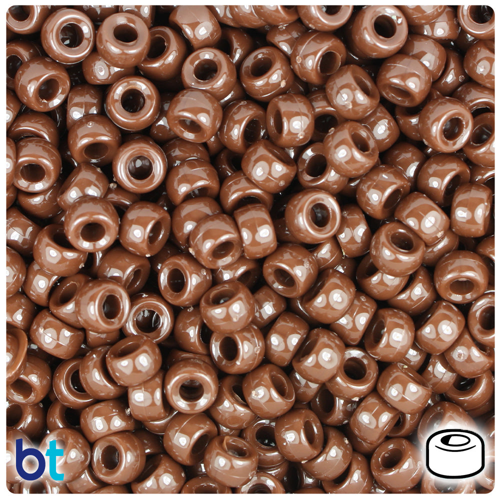 Chocolate Opaque 6.5mm Mini Barrel Pony Beads (1000pcs)