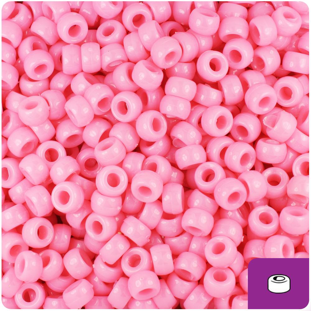 Baby Pink Opaque 6.5mm Mini Barrel Pony Beads (200pcs)