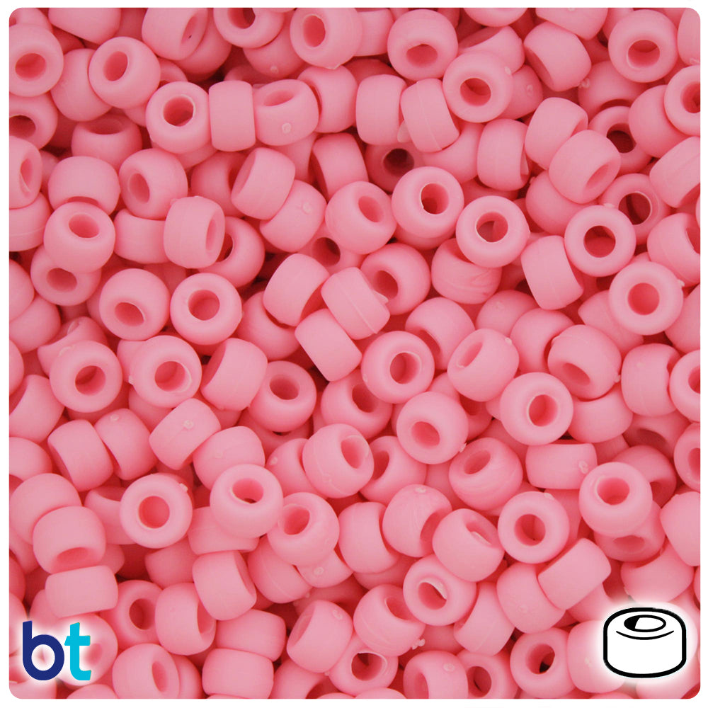 Baby Pink Matte 6.5mm Mini Barrel Pony Beads (1000pcs)