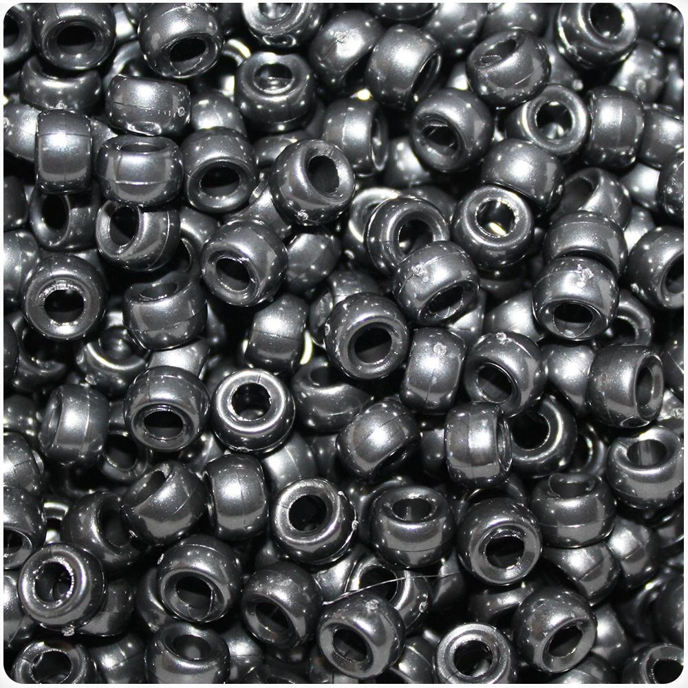 Black Pearl 6.5mm Mini Barrel Pony Beads (200pcs)