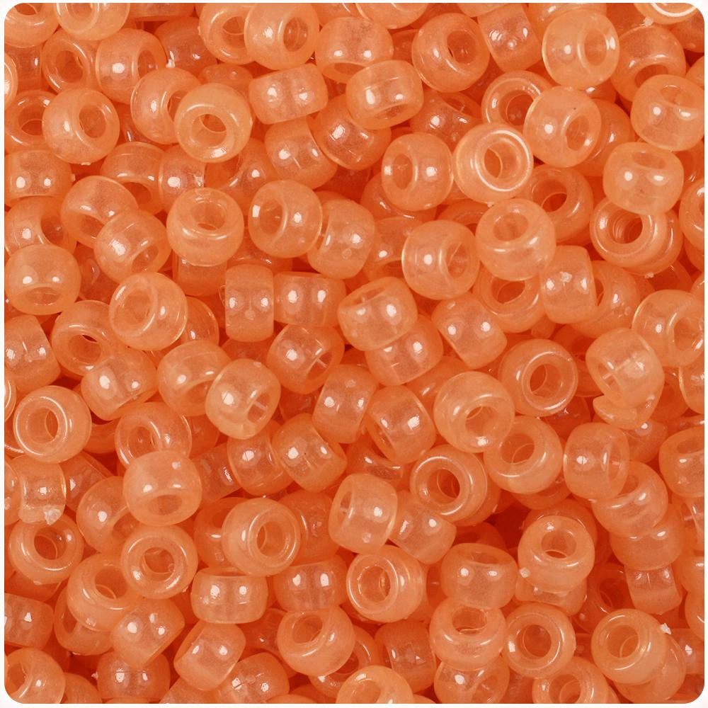 Orange Glow 6.5mm Mini Barrel Pony Beads (200pcs)