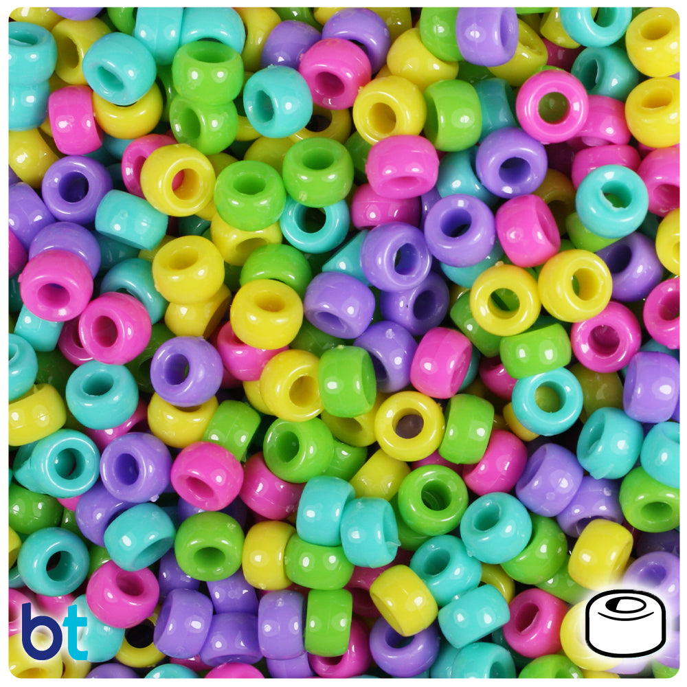 Candy Mix Opaque 6.5mm Mini Barrel Pony Beads (1000pcs)