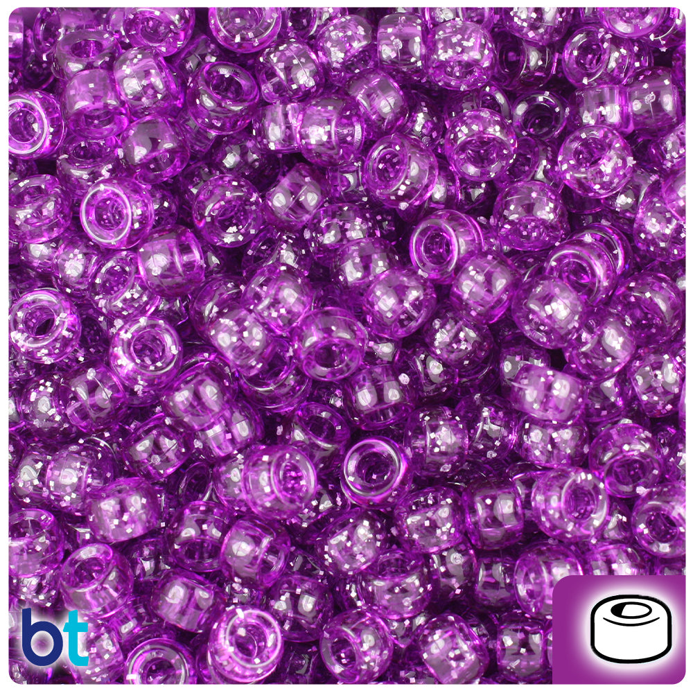 Lilac Sparkle 6.5mm Mini Barrel Pony Beads (1000pcs)