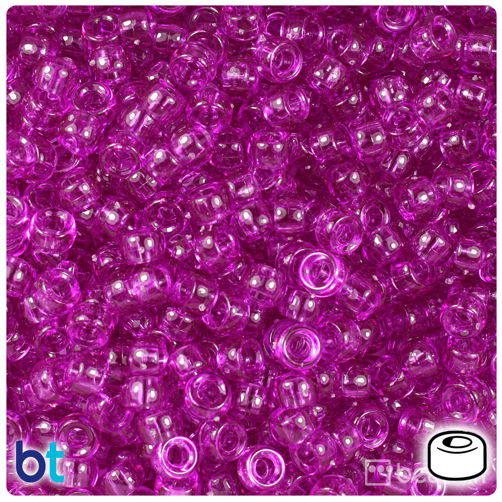 Lilac Transparent 6.5mm Mini Barrel Pony Beads (1000pcs)
