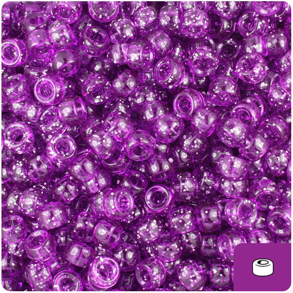 Lilac Sparkle 6.5mm Mini Barrel Pony Beads (200pcs)