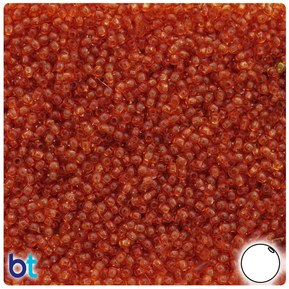 Tortoise Transparent 3mm Round Plastic Beads (28g)