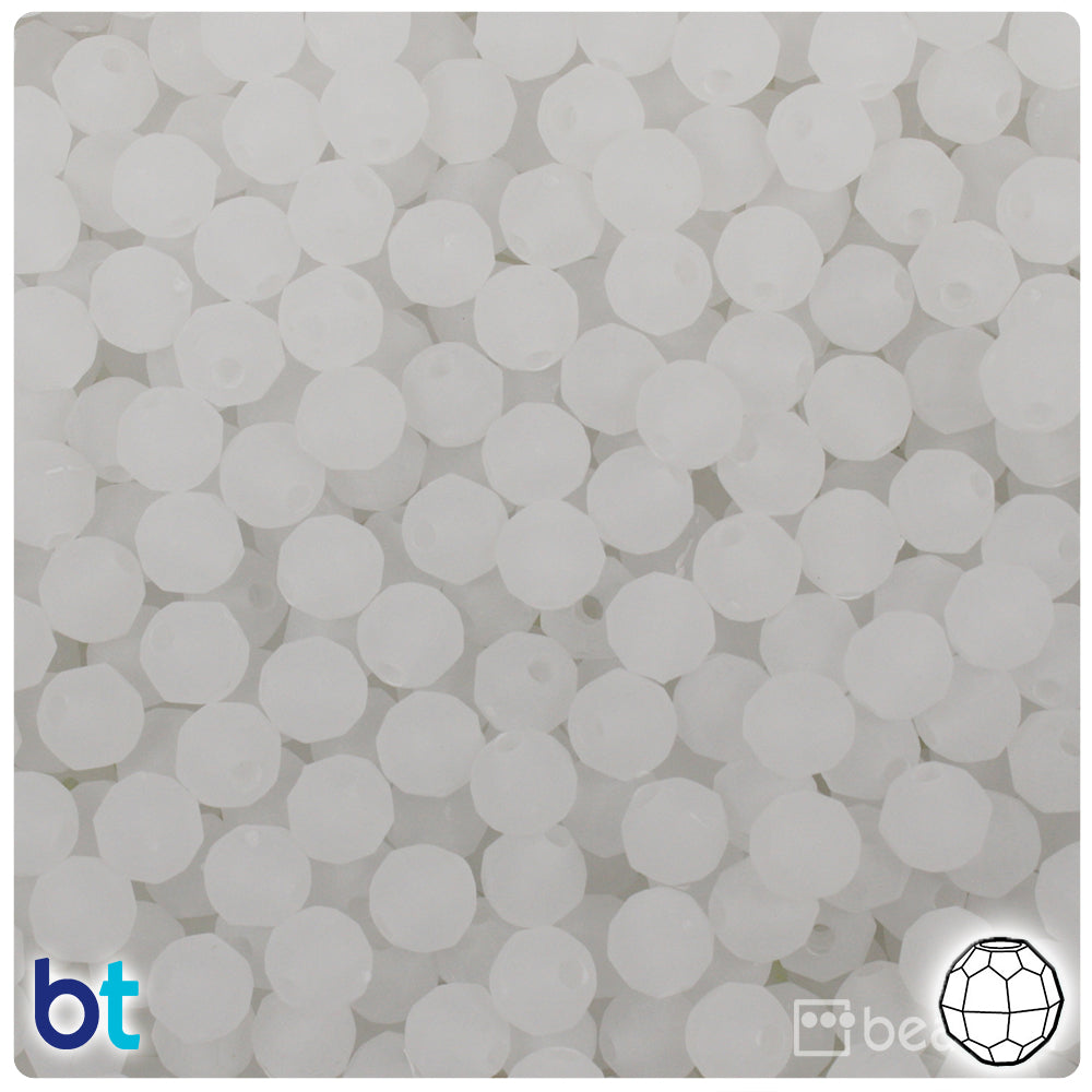 Ice Frosted 6mm Faceted Round Plastic Beads (600pcs)