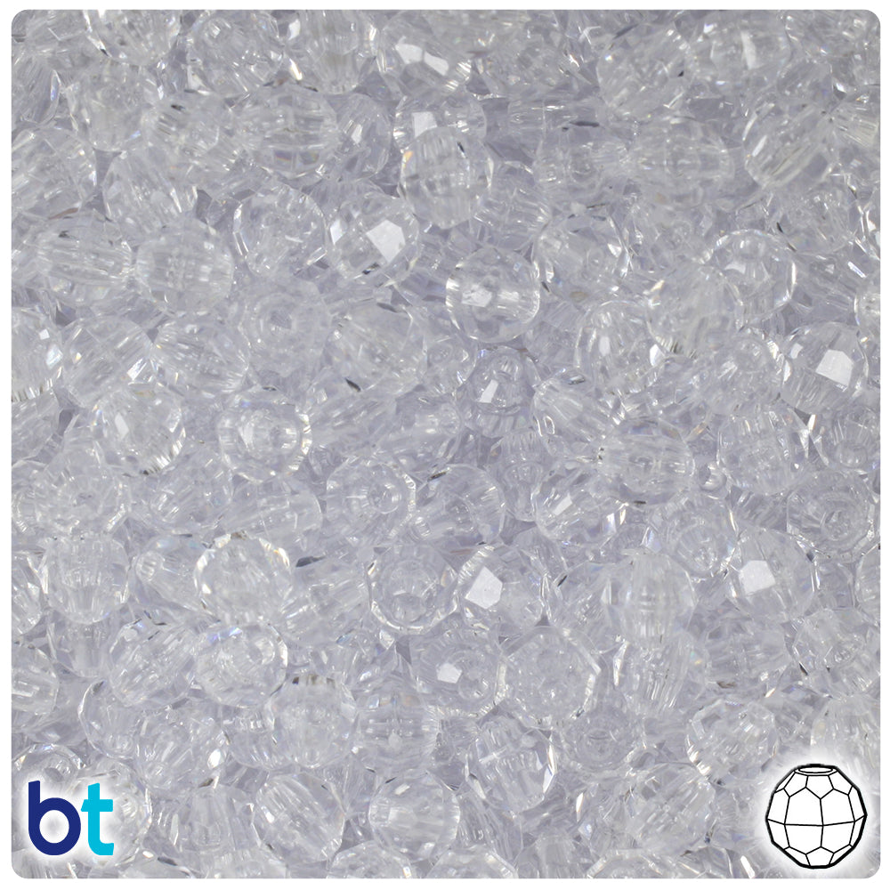 Crystal Transparent 6mm Faceted Round Plastic Beads (600pcs)