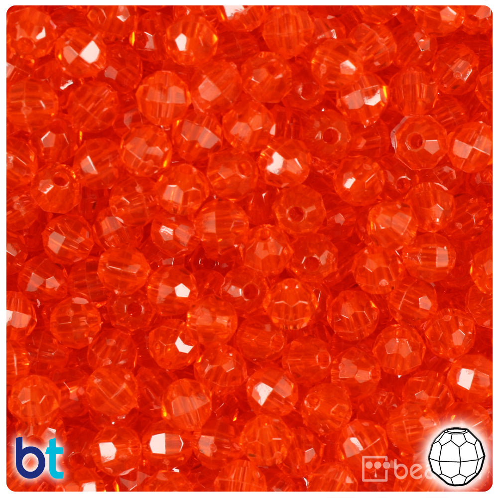 Hyacinth Transparent 6mm Faceted Round Plastic Beads (600pcs)