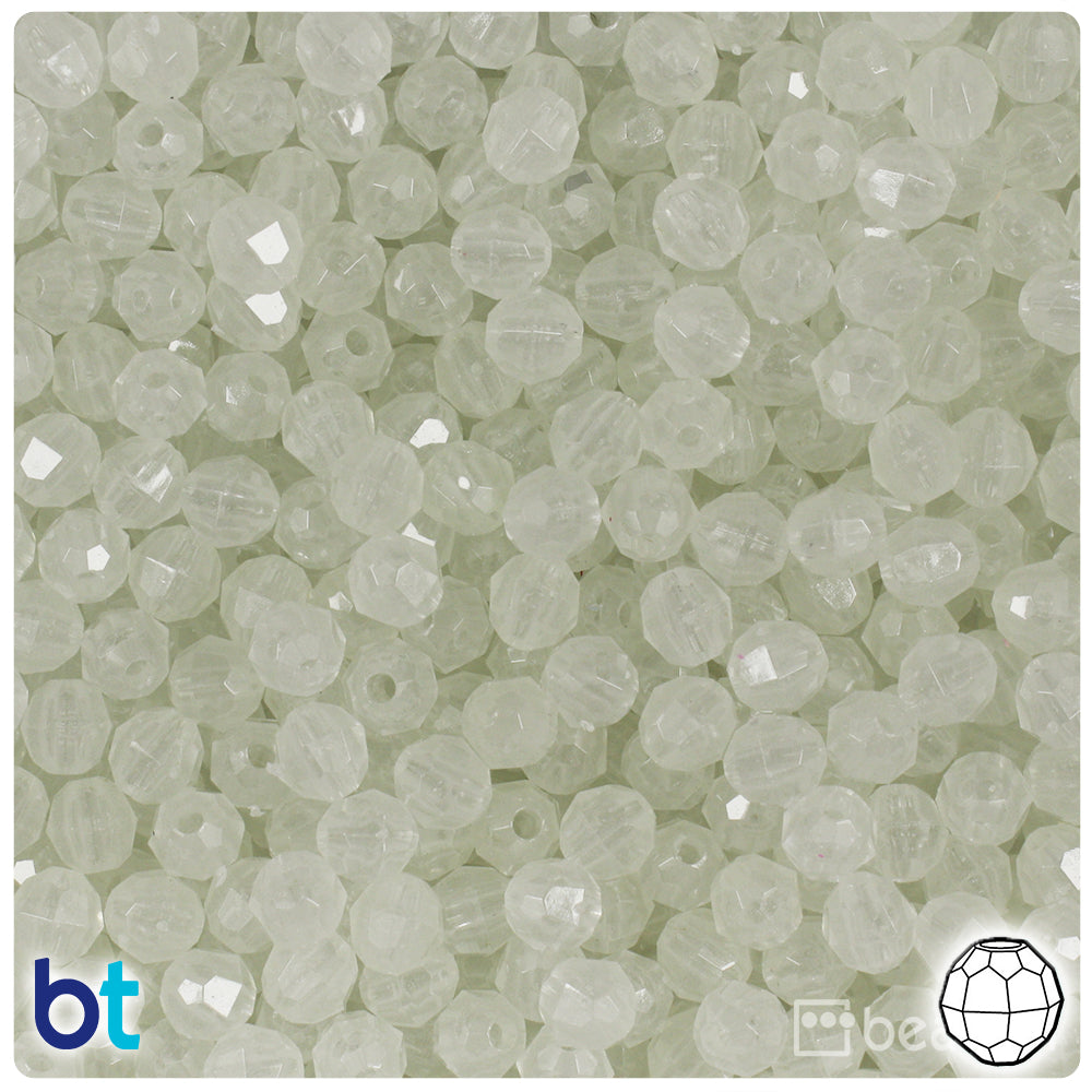 Night Glow-in-the-Dark 6mm Faceted Round Plastic Beads (600pcs)