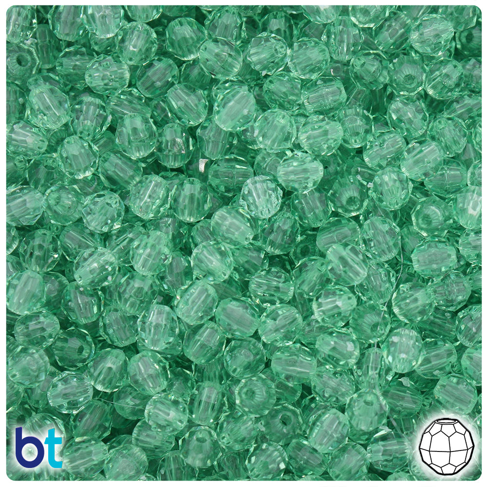Peridot Transparent 6mm Faceted Round Plastic Beads (600pcs)