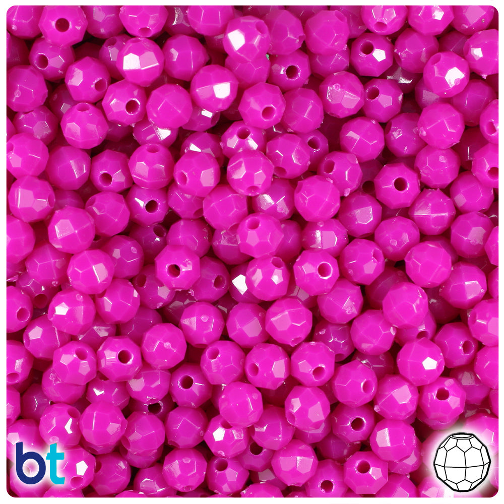 Mulberry Opaque 6mm Faceted Round Plastic Beads (600pcs)