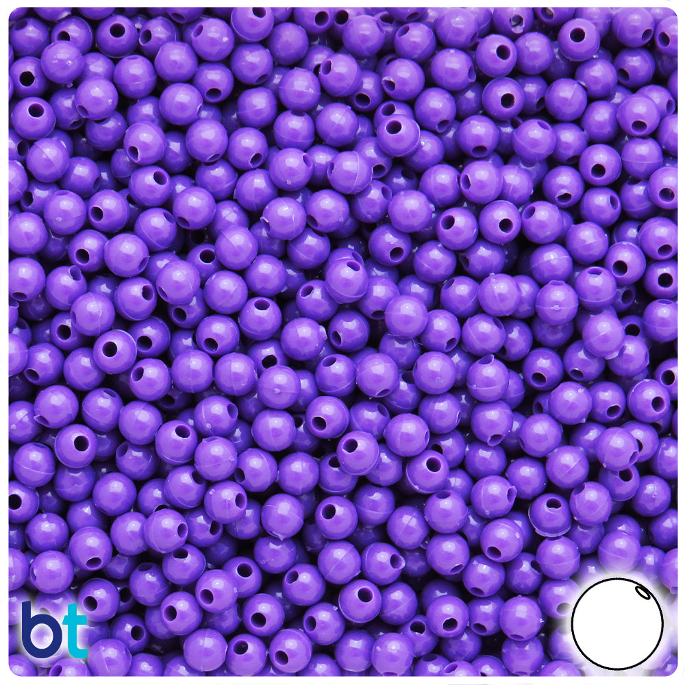 Dark Lilac Opaque 5mm Round Plastic Beads (700pcs)