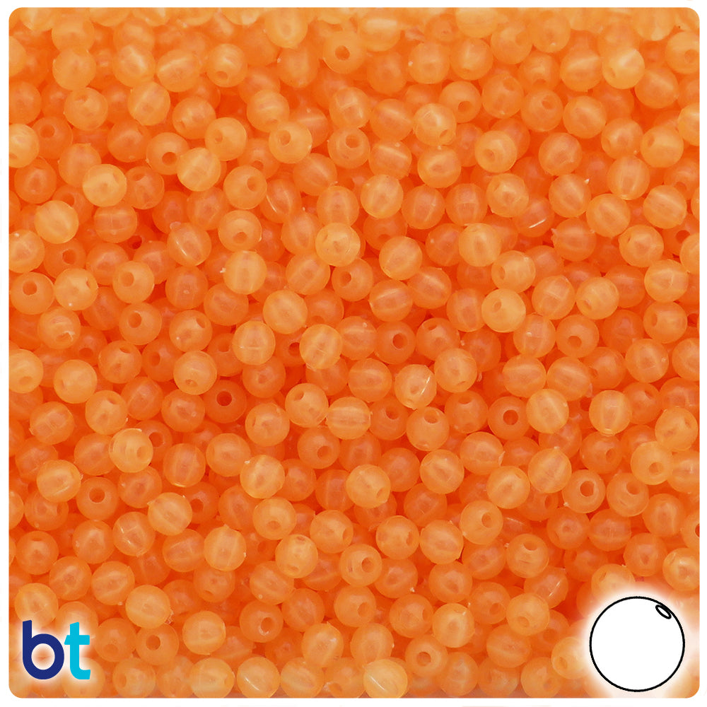Orange Glow 5mm Round Plastic Beads (700pcs)