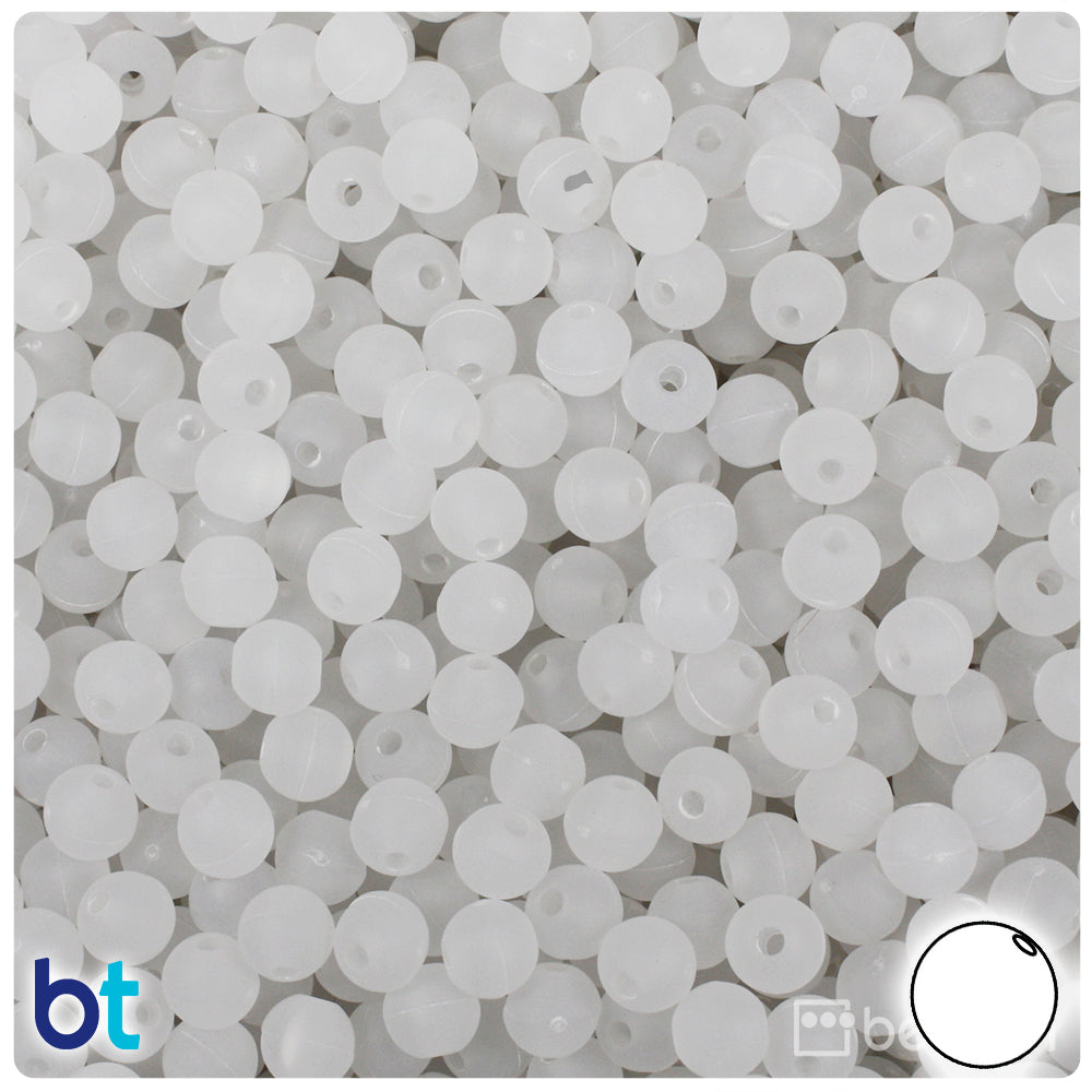 Ice Frosted 6mm Round Plastic Beads (500pcs)
