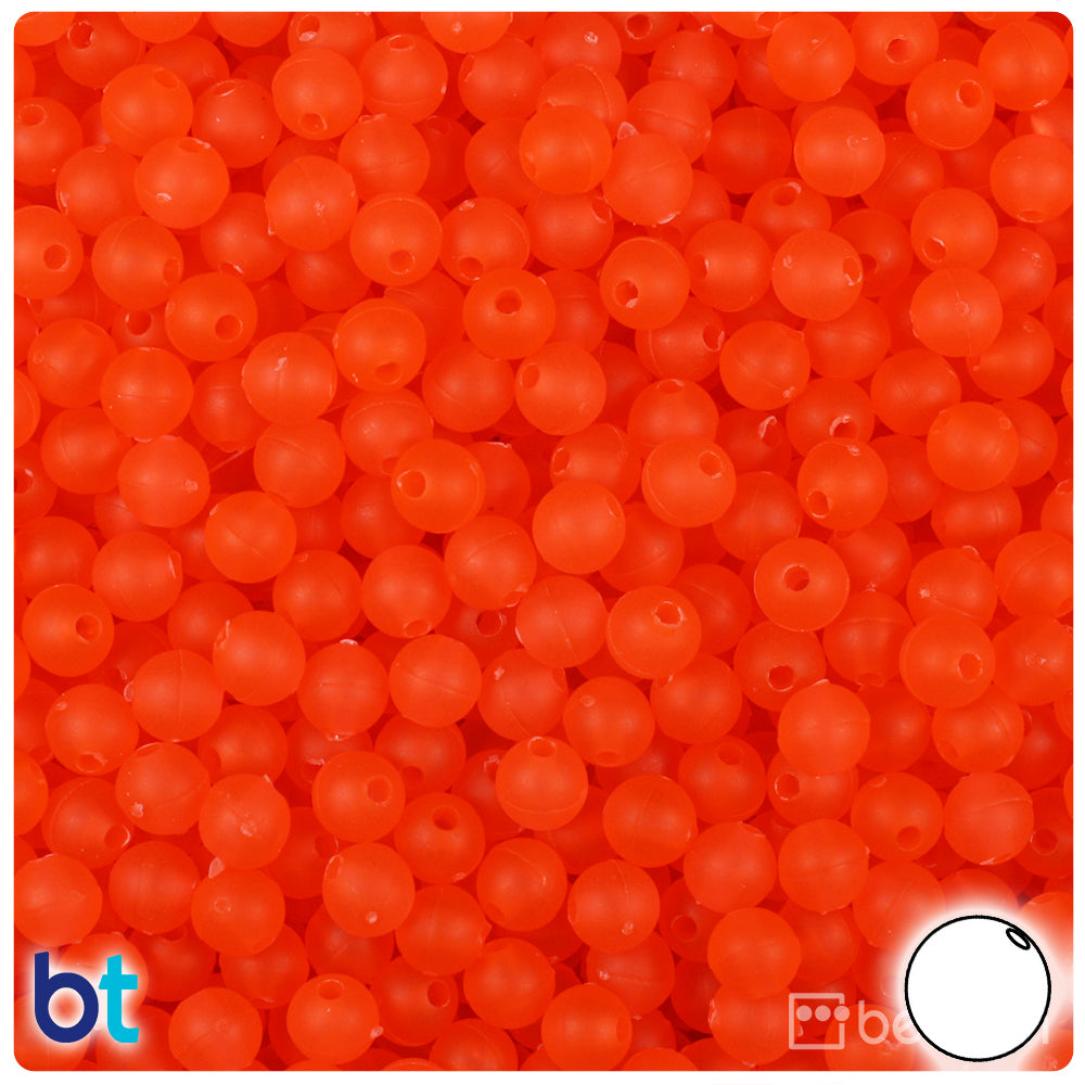 Hyacinth Frosted 6mm Round Plastic Beads (500pcs)